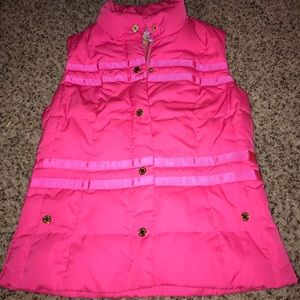 Lilly Pulitzer pink puffer vest
